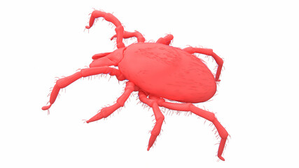 3d rendered illustration of an abstract red  tick