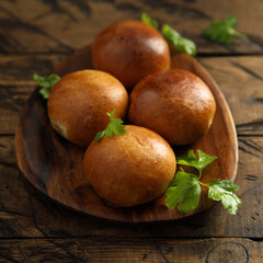 Traditional homemade savory Russian pies
