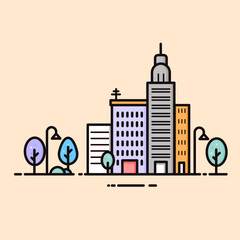 Vector Flat Illustration Of Building