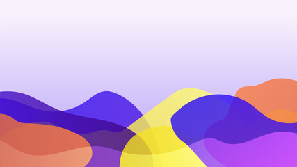 Transparant wave yellow purple Colorful abstract design background