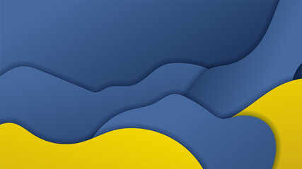 Wave gradient blue yellow Colorful abstract design background