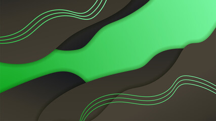 wave gradient black green Colorful abstract design background