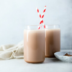 Traditional homemade hot chocolate or cocoa drink