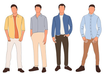 Obraz premium sketch people stand men, vector