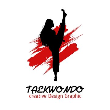 Illustration of a great taekwondo vector design for any poster related to the sport of taekwondo