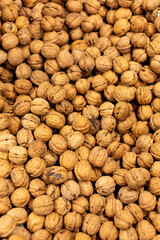 background closeup with walnuts