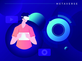 Metaverse digital background design concept