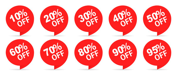 Sticker discount tag sale with the prices offer on shopping day. Vector illustration.