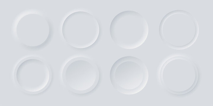 3d ui round blank button for navigation in apps. Vector illustration.