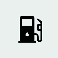 Gas station icon. Symbol of refueling the car with gasoline. Sign for a car. Isolated vector illustration on a gray background.