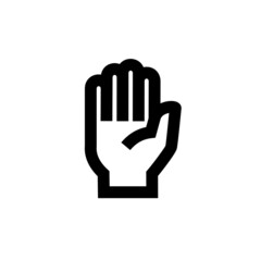 Obraz premium Hand icon. Contour pictogram of a palm. Human hands. Isolated raster illustration on white background.