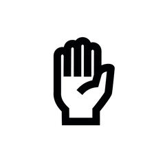 Obraz premium Hand icon. Contour pictogram of a palm. Human hands. Isolated vector illustration on white background.