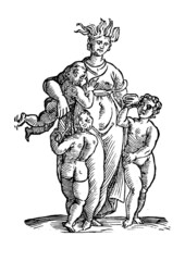 Ancient Icon Illustration 17th century style.