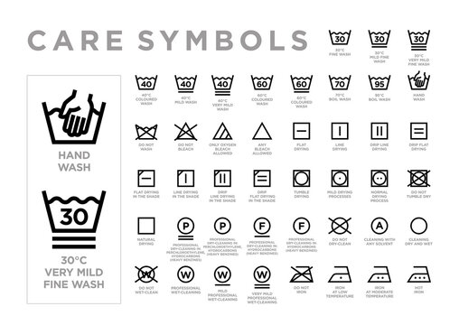 Washing label symbols online
