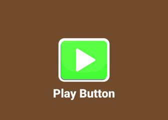 Green Play Button 3D, Vector Template Gui Kit