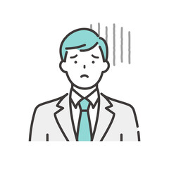 ネガティブな表情の若いビジネスマン