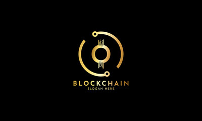 Crypto coin logos. Initial letter O logo, icon - Vector Digital money, block chain, finance symbol. Connect technology and digital, gold currency data concept for your corporate identity
