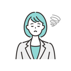 ネガティブな表情の若いビジネスウーマン