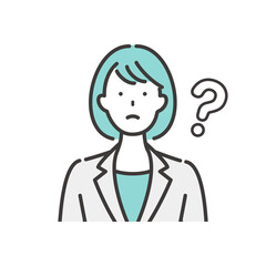 疑問の表情をする若いビジネスウーマン