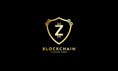 Crypto coin logos. Initial letter Z logo, icon - Vector Digital money, block chain, finance symbol. Connect technology and digital, gold currency data concept for your corporate identity