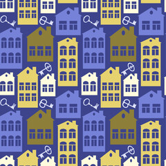 real estate (rent or sale) - houses and keys. Design element. architecture, minimalism