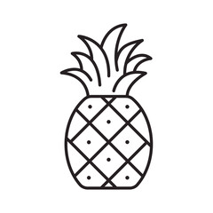 Simple pineapple vector illustration isolated on white background. Pineapple linear icon
