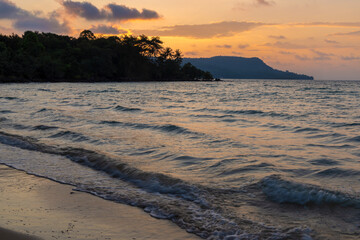 Evening on the beach in Koh Rong Island, Cambodia 
