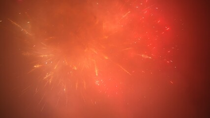 Fireworks in the sky. New year celebration.