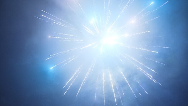 Fireworks in the sky. New year celebration.