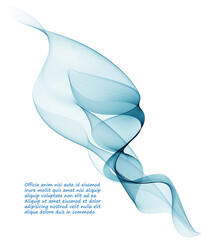 Abstract vector background, transparent waved lines for brochure, website, flyer design. Blue smoke wave.