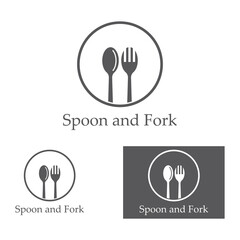spoon,fork,and knife icon logo vector design template
