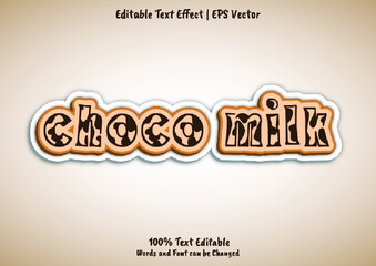 Fototapeta premium choco milk text effect like skin of cow