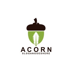 Acorn Logo Template Design Vector, Emblem, Design Concept, Creative Symbol, Icon