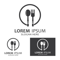 spoon,fork,and knife icon logo vector design template