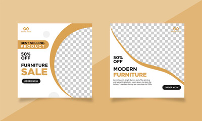 Furniture sale social media banner template