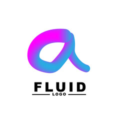 fluid color Creativity. Visual communication poster design. letter a logo. Vector illustration