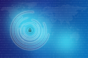 2d illustration Safety concept: Closed Padlock on digital background

