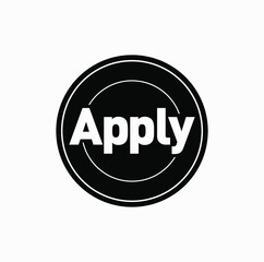 Apply now icon. Apply now text typography round icon.