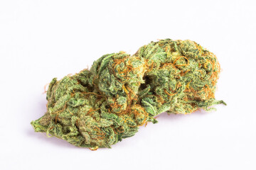 Marijuana Bud Close Up on White Background
