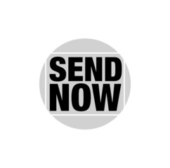 see now text sticker. See now written on round shape.