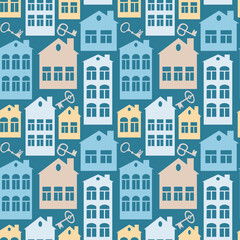 real estate (rent or sale) - houses and keys. Design element. architecture, minimalism