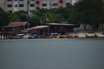 beach with boats