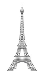 Line art vector with detailed of effiel tower symbol of Paris France