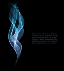 Vector Abstract shiny color blue wave design element on dark background.