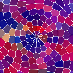 Mosaic color, yellow, lilac, black, oval stones, light background.