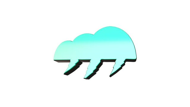 3d animation in motion - Thunderstorm and cloud - Weather