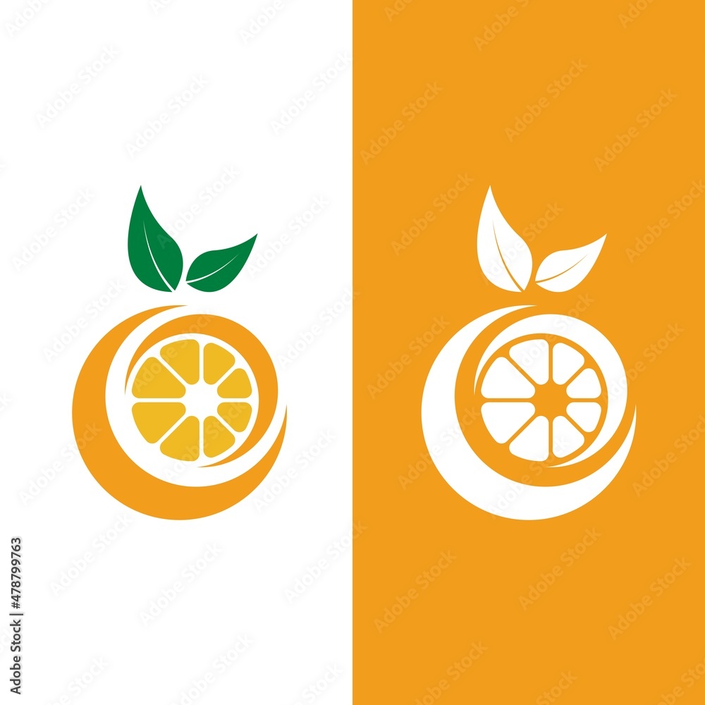 Wall mural orange logo design vector icon