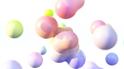カラフルなメタボールの3DCG