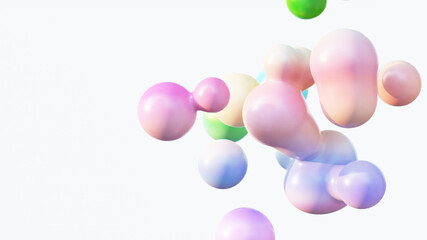 カラフルなメタボールの3DCG