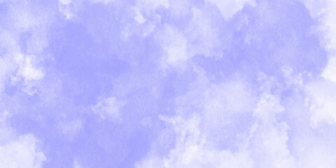 Blue sky with clouds Retro Washed Out Effect. Ethnic Tie Dye Blue Watercolor background. Light grey bubbly cloud patterns and textures watercolor background.